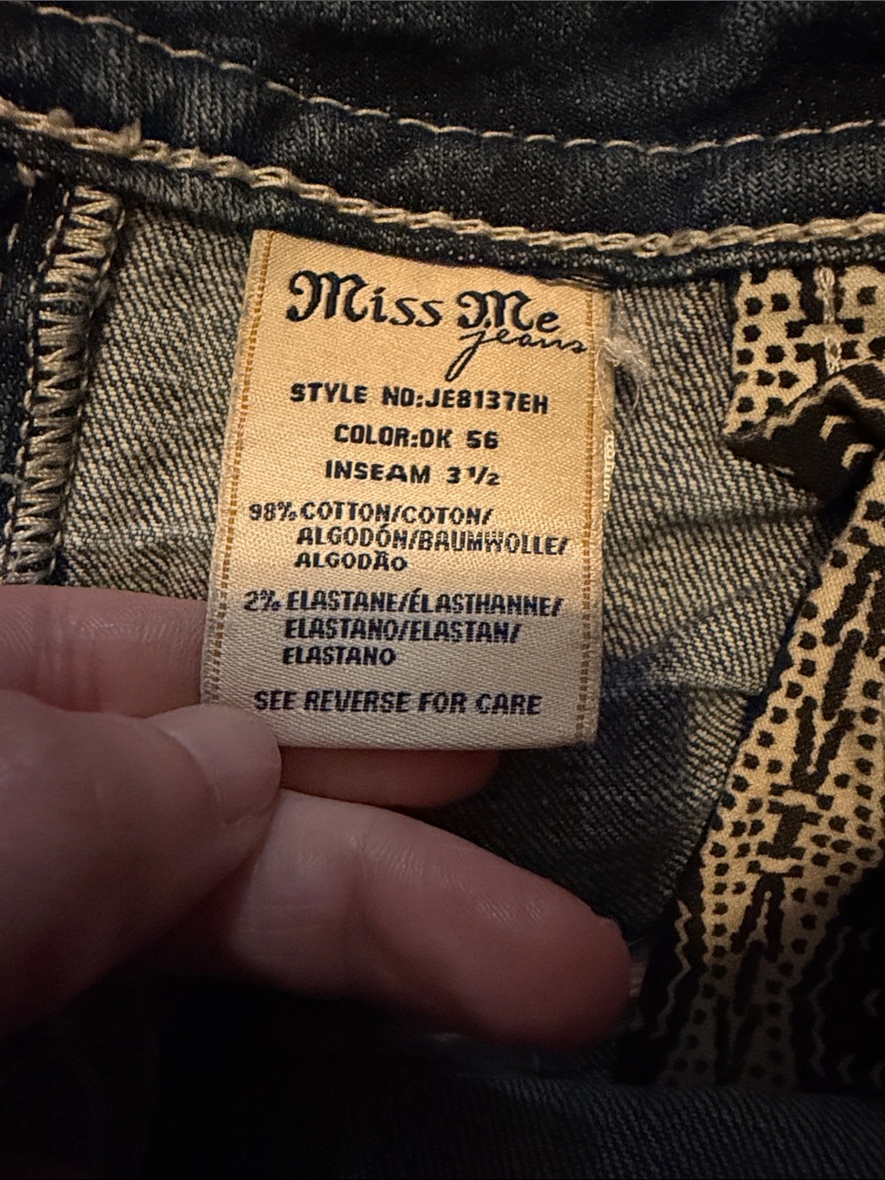 Miss Me Distressed Dark Wash Denim Shorts - Blue - Picture 2 of 10